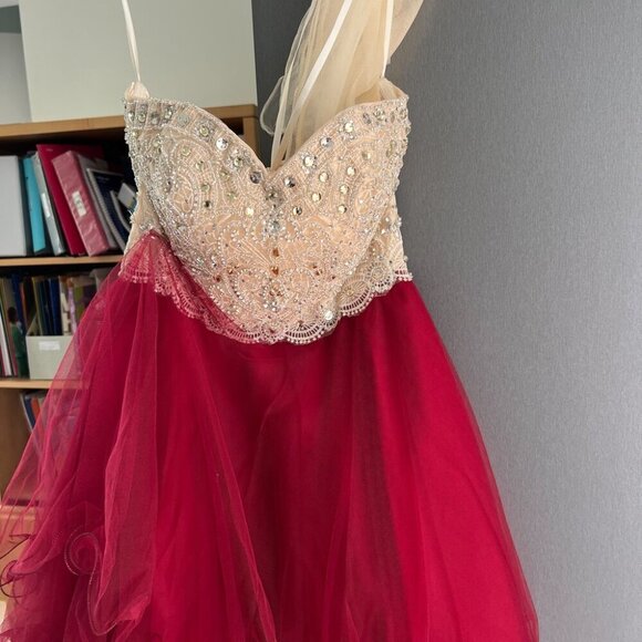 NWT Aspeed Design S2086 Cocktail Dress Tulle Red Size XS - Picture 7 of 8